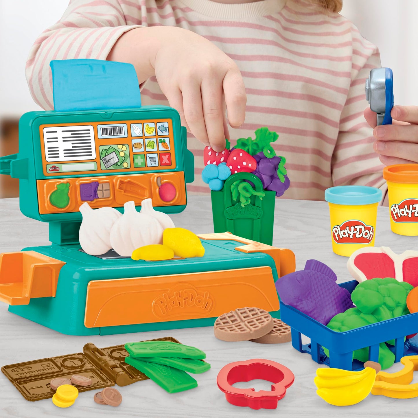 Play-Doh Cash Register Toy, 23 Play Food Accessories, Easter Gifts for Boys and Girls, Kids Arts & Crafts 3+ (Amazon Exclusive)