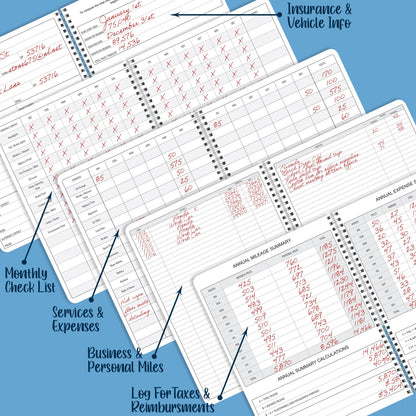 BookFactory Auto Maintenance and Vehicle Maintenance Log Book/Car Maintenance & Expense Tracker Record Book and Logbook - 5'' x 7'', 100 Pages, Wire-O (Made in USA)