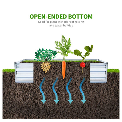 Veezyo Galvanized Raised Garden Bed Kit - Metal Raised Planter 2pcs/Pack 6'x3'x1' for Flowers Plants, Vegetables Herb
