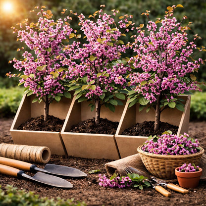 3 Eastern Redbud Tree (Cercis Canadensis) Live Plant – Brilliant Pink Spring Blooms, Hardy Ornamental Flowering Tree, Perfect for Landscapes, Yards & Gardens (3 Live Trees)
