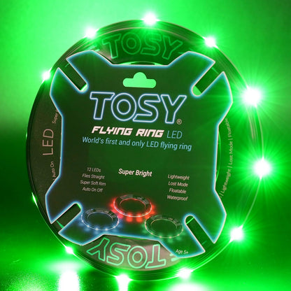 TOSY Bundle of 2 - Green + Red - Flying Ring 12 LEDs Super Bright