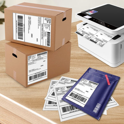 SJPACK 1000 Half Sheet Self Adhesive Shipping Labels, 8.5" x 5.5" Address Labels for Laser & Inkjet Printers(1000 labels-500 Sheet)