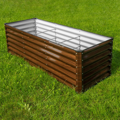 SnugNiture 6x2x2FT Galvanized Raised Garden Bed Kit, Metal Planter Box for Planting Plants Vegetables, Brown