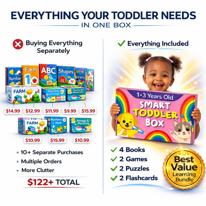 Preschool Montessori Learning Kit With Busy Book For Toddlers 1-3- Baby Flash Cards - Quiet Activity Books - Puzzles Ages 2-4 - Flashcards 3-5 Years - 1 Year Old Boy Gifts -1st Birthday Toys For Girls