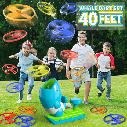 KukuFun Outdoor Toys for Kids Boys Ages 3-5 4-8, Flying Disc Launcher Outside Toys Gifts for 3 4 5 6 7 8 Year Old Kids, Ideas Outside Outdoor Game for Toddlers Boys Ages 3-5 6-8 5-7
