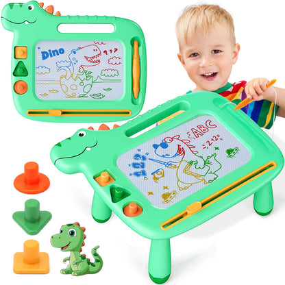 Toddler Toys 2-3, Dinosaur Magnetic Drawing Board Toys for 1 2 3 Year Old Boy Girls,Colorful Magna Sturdy Doodle Board Kids Toy, Etch Sketch Educational Toy for Toddlers 1-3 Christmas Birthday Gifts