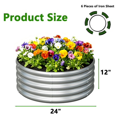 Yortrek 3Pack 2x2x1ft Galvanized Raised Garden Bed, Planter Raised Garden Beds Outdoor, Round Clearance Raised Garden Beds for Gardening Vegetables……