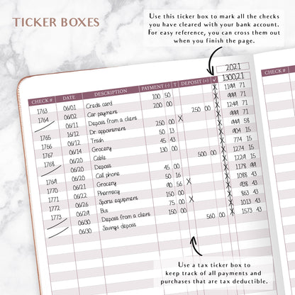 Legend Planner Check Register Book – Accounting Ledger Book for Small Business & Personal Use – Checkbook Register to Track Financial Transactions – Hardcover, 7x10″, 6300 Entries (Rose Gold)