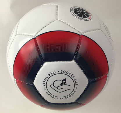 Handi Life Sport | Rattle Ball, Size 4 | Strong Quality Audible Ball with 3 Large Sound Devices | Medino Soccer Size 4 | Therapy & Recreation | Adaptive Sports