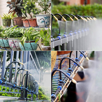 49.21Ft Drip Irrigation System, 360° Bendable Drip Irrigation Kit Automatic Irrigation System for Garden, Adjustable Garden Watering Misting System for Greenhouse, Yard, Lawn, Plant
