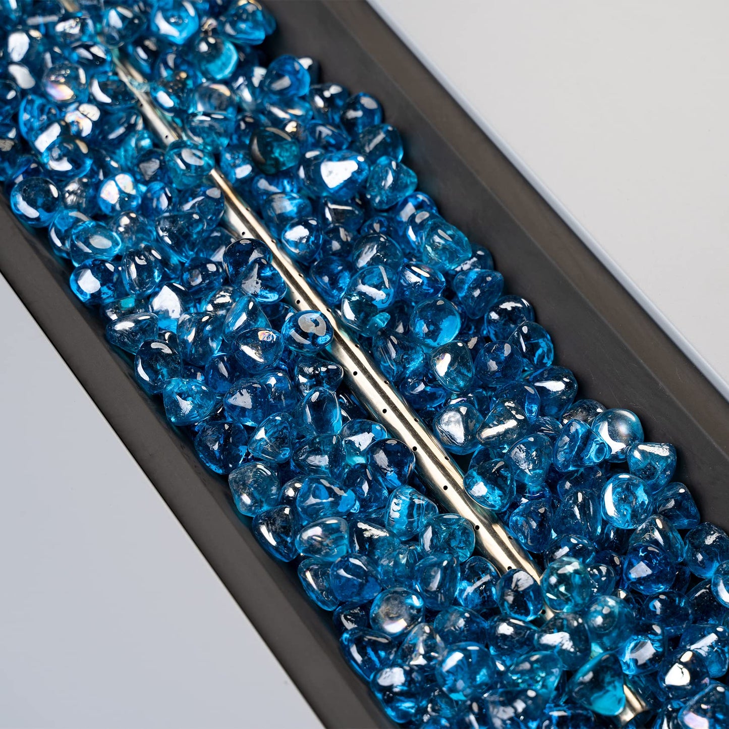 Onlyfire 10 lbs Fire Glass Diamonds 1 Inch, Reflective Fire Pit Glass Rocks for Propane & Natural Gas Fireplace, High Luster Multi-Faceted Stones, Caribbean Blue (Multicolor & Blends Available)