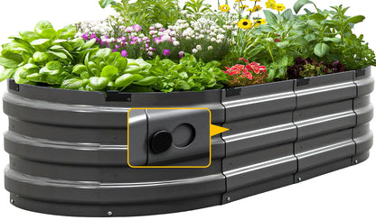 KING BIRD Raised Garden Bed Kit 2026 Upgraded 10-Minute Assembly Galvanized Planter Garden Box Outdoor for Gardening, Vegetables, Flowers, 47x24x12 in, Dark Grey