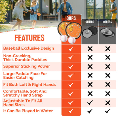 Wedopro Toss and Catch Ball Game, Kids Toddler Baseball Glove & Catch Ball Toys, Kids Outdoor Games for Family, Toys for Beach Pool Yard Outside, Birthday Gift for Ages 3 4 5 6 7 8-12 (Brown 4 Pcak)