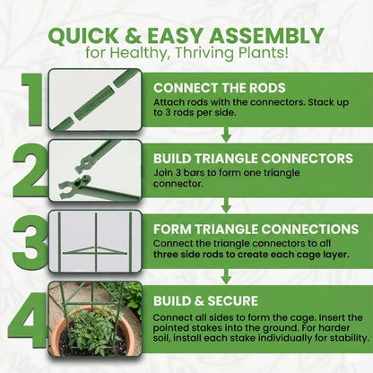 K-Brands Tomato Cage - Tomatoes Plant Stakes Support Cages Trellis for Garden and Pots (3 Pack - Extra Tall Upto 68 inches)