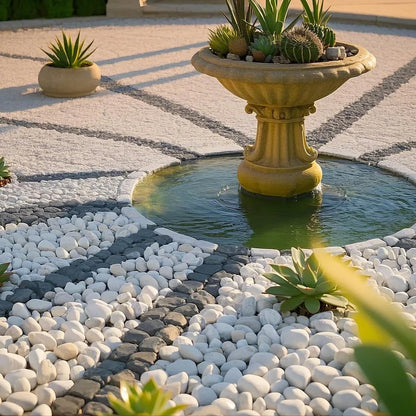 GreenVibe Large River Rocks for Landscaping, 40lbs Aquarium Rocks, 3-4 Inch White Pebbles for Indoor Plants, Natural Stones for Garden Paving Plant Rocks Crafting Walkways