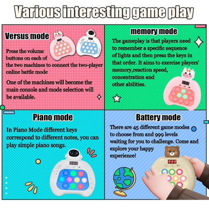 Fidget Toys for Kids, Handheld Puzzle Game with LED Screen & Multiplayer Mode, Sensory Toys for 3-12 Year Old Girls Boys, Fun Battle Gifts for Friends（Christmas）