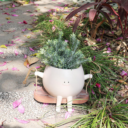 Swing Smily Face Planter Pot Cute Hanging Flower Head Planters for Indoor Outdoor Resin Face Planter Plus Size Succulents Plants Pots for Christmas Mother's Day Planters Gift Ideas