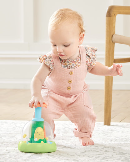 Skip Hop Press & Spin Baby Toy, Farmstand What's Poppin Corn Spinner