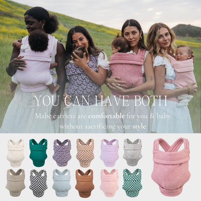 Mabē Monarch Ergonomic Baby Carrier – Premium Cotton Soft Structured Newborn to Toddler Carrier with Hip-Healthy Design, 3 Carry Positions (7-35lbs), Lightweight & Breathable, (Ebony Check)