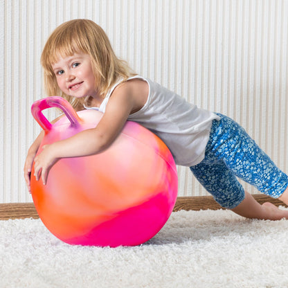 INPODAK Hopper Ball 18 Inch Bouncy Ball with Handle for Kids, Hippity Hop Jumping Bounce Hopping Toy for Boys Girls Ages 3-6 Includes Pump and Gift Box Great Gift for Birthday
