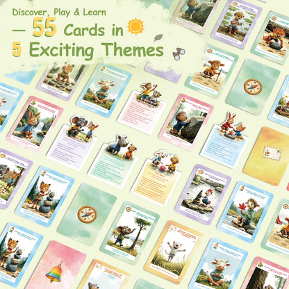 Kids Nature Scavenger Hunt – Outdoor Game for Kids | Laminated Waterproof, Wipe-Clean | 55 Cards, 5 Themes, Spinner & Stickers, Soft-Touch | Ages 3–12 Stocking Stuffers