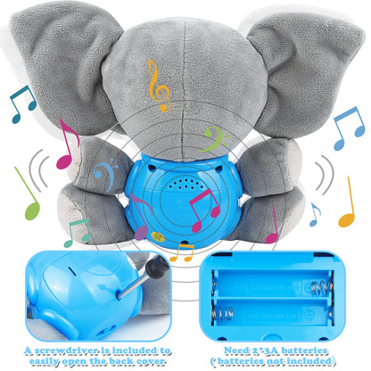 daboot Plush Musical Baby Toys，Cute Elephant Toys for 3-6-12 Months Boys & Girls, Cute Stuffed Animal Infants Baby Toy， Elephant Baby Stuff，Toys for Infants 0-6 Months