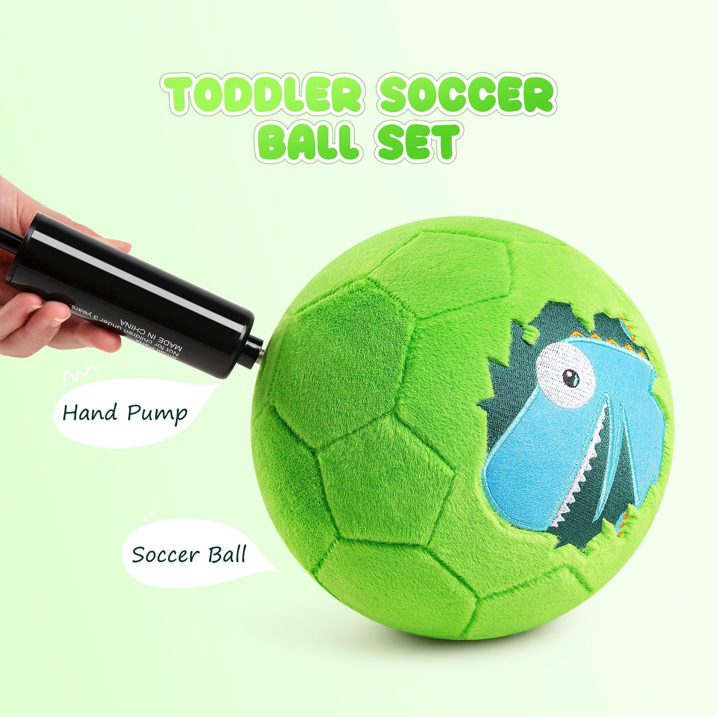 Soft Ball for Toddlers & Babies - Small, Safe & Easy-to-Grip Kickball, Dinosaur & Unicorn Design Soccer Ball - Great First Birthday Gift for Boys & Girls, Plush Indoor Soccer Toy for Ages 1-3 3-8