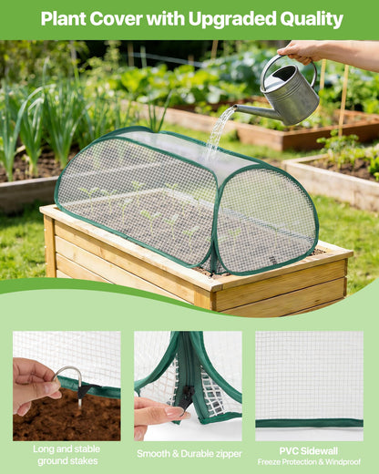 JivaJot Garden Covers for Raised Beds, Plant Greenhouse Cover for Raised Garden Bed, Freeze Protection Humidity Domes for Gardening Germination and Seedling Propagation, Pest Protection