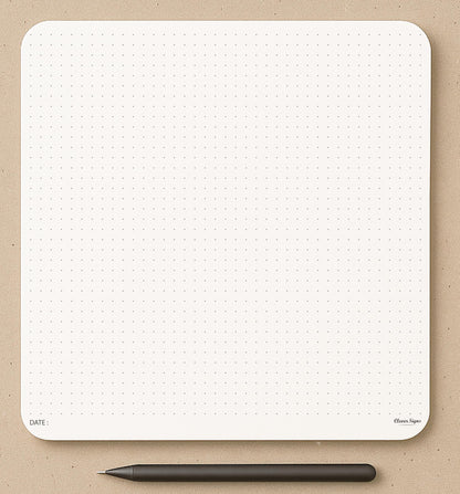 CLEVER SIGNS Mouse Pad Notepad for Professionals – 8.3" x 8.3" (210mm x 210mm), 50 Sheets – Premium Dotted Memo Desk Pad with Cardboard Back Support – Perfect for Note-taking, Planning, Sketching & Journaling