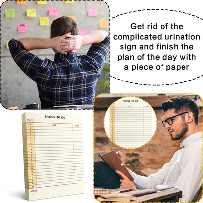 Spakon 300 Sheets Daily to Do List Notepad Notebook Library Card to Do Planner Checklist Memo Writing Pad Schedule Reminder Office Homework Planner for Task, 6" x 8(Retro,Beige)