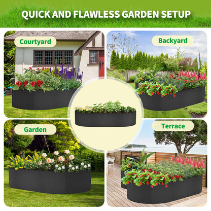2 Pack Fabric Raised Garden Bed 6FTx3FTx1FT Plant Grow Bags Large Oval Garden Grow Bags Breathable Fabric Garden Bed Gardening Planting Container for Vegetables Potatoes Flowers Tomato,4 Grids+2 Grids