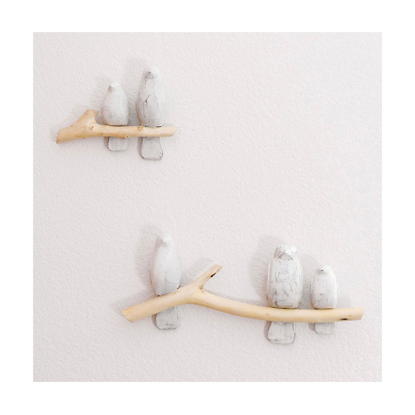 Crane Baby Handcrafted Wooden Bird Wall Decor, 2-Piece Set for Boys or Girls Woodland Nursery Decor, Natural Hand-Carved Wood, Woodland Decor For Nursery