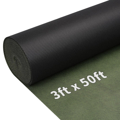 EnonGarden 3x50ft Weed Barrier Fabric & Landscape Fabric,Green Black Heavy-Duty Non-Woven Ground Cover, Easy Setup Weed Control Mat for Garden, Yard, Farm, Orchard, Fruit Trees