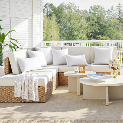 MIULEE 18x18 Outdoor Pillows,Set of 4 Throw Pillows Waterproof,Soft Support Throw Inserts Decorative Water Resistant for Patio Furniture and Garden