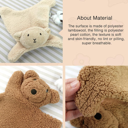 Lovey for Baby,Soft Baby Security Blanket,Snuggle Stuffed Animals Toy Baby Girl & Boy, Bear&Lamb Lovey Comforter Toy for Babies 0-12months,Baby Gifts for Infant and Toddler (Brown-Bear)