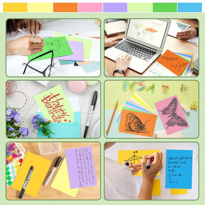 Tecmisse 320 PCS Index Cards 4 x 6, Blank Colorful Index Card Thick Flash Card for Studying, Note Cards, Flashcards Coored, Office School Supplies