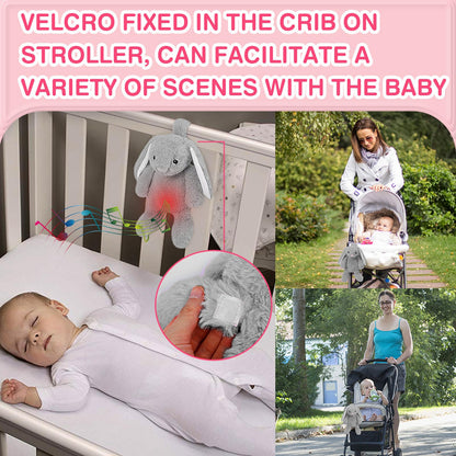 Baby Soother Cry Activated Sensor Toys,Heartbeat Bunny for Babies,Plush Stuffed Animal for Newborn Infants,Toy Vibrating with Mom’s Heartbeat,Baby Shower Gifts for Girls and Boys
