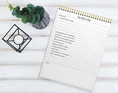 Better Office Products To Do List Notepad, 8.5" x 11", Planning Note Pad, 50 Sheets, Double Wire Spiral, Daily Agenda Productivity Checklist Organizer,(3 Pack)