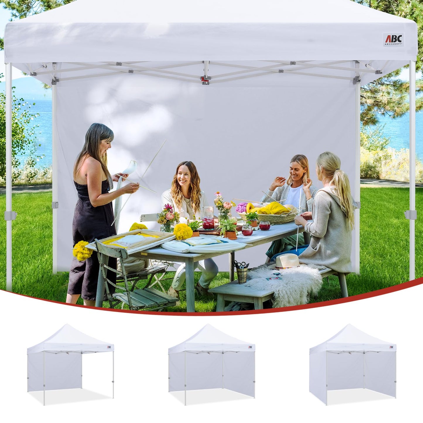 ABCCANOPY Instant Canopy SunWall 10x20 FT, 1 Pack Sidewall Only, No Frame or Top, White