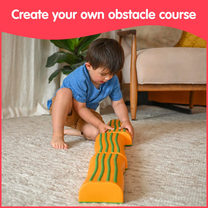 edxeducation Step-a-Trail | Logs | Set of 3 Balance Logs | Ages 18m+ | Obstacle Course for Kids | Indoor and Outdoor Toys for Toddlers | Build Gross Motor Skills