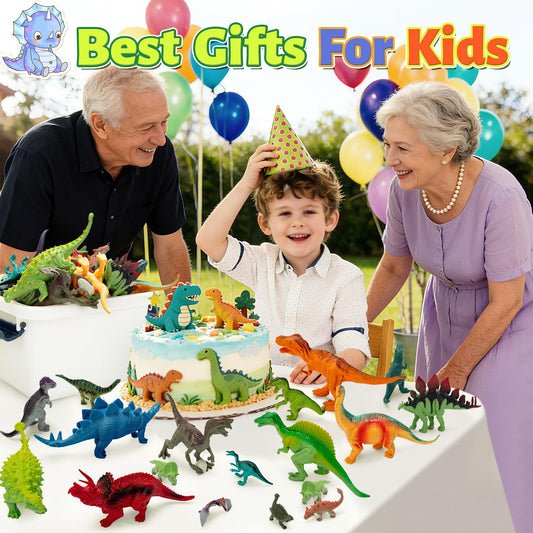 BURIESUR 28 PCS Dinosaur Toys for Kids 3-5 with Storage Case,Realistic Dinosaurs Toy Set,Dinosaur Figures for Kid,Birthday Gift for Boys and Girls,Dinosaur Party Favors