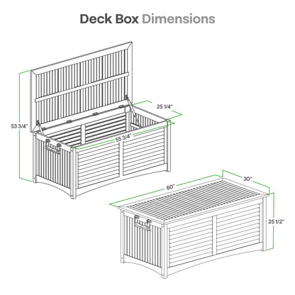 Cambridge Casual Arie Teak Outdoor Deck Storage Box with Waterproof Cover – 130 Gallon Wooden Patio Storage