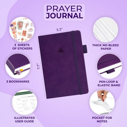 Clever Fox Prayer Journal – Daily Devotional & Gratitude Notebook – Religious Planner & Gods Book – Faith Based Gifts & Accessories (Purple)