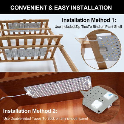 FRGROW 4Pack Flat Grow Lights for Indoor Plants, Seed Starting, Veg, 4/8/12/16/20H Timer, Light and Thin 40W Grow Lights for Under Cabinet Plant/Shelves, Two Connection Modes, Quick Installation