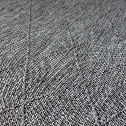 LUXE WEAVERS Non-Slip Washable Outdoor Gray 8x10 Area Rug, Modern Textured Geometric Carpet