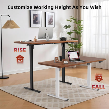 PiomuDek Standing Desk Frame with 330lbs Powerful Dual Motor, Electric Adjustable Height Computer Table Legs, Sit Stand Up Desk Base with Memory Controller, for Home Office, White,ED04NW (Frame Only)