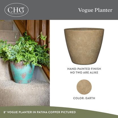 Classic Home and Garden Premiere Collection Planter, Vogue 8", Earth