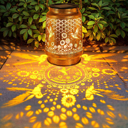 Hummingbird Sunflower Solar Lanterns Outdoor with Shepherd Hook, Birthday Gift Mothers Day Gift for Women Mom Grandma Wife Daughter, Waterproof Hanging Lights, Decor for Yard Garden Patio Porch Lawn