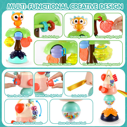 Baby Toys 6-12 Months 3PACK High Chair Suction Cup Toys Rattle Toys for Babies 12-18 Months Baby Tray Infant Toy for 6 9 12 18 24 Months Newborn Gifts for 1 2 Year Olds Boys Girls Kids Birthday Xmas