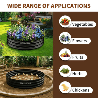 HAIMINA 36 Inch Fire Pit Ring, Heavy Duty Large Fire Pit Ring for Outside Wood Burning, Fire Pits Rings with High-Temperature Coating for Backyard, Bonfire, Camping, Beach (3x3 FT)